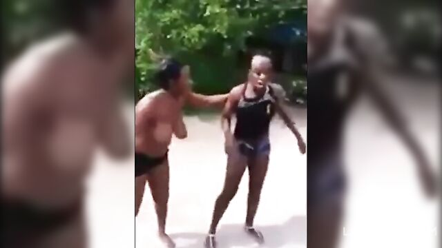 Black Lady Fights with Neighbor Naked - 5 image
