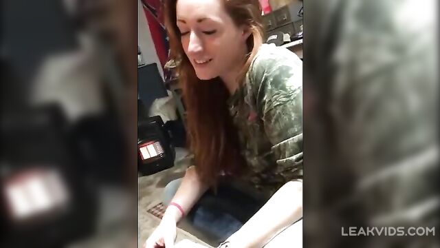 Redheaded Friend's Wife Blowjob After Getting High