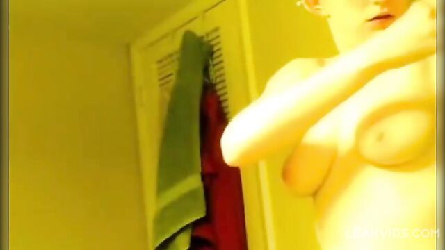 Brother secretly films his sister topless, who has no problem showing him her boobs - 3 image