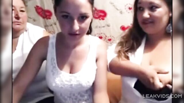 Mature Mom And Her Two Daughters Get Naked For Money On Webcam