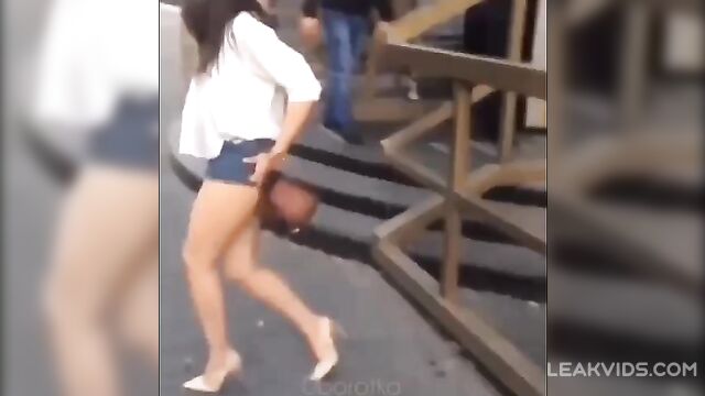 Dumb Drunk Russian Whore Fights a Pervert Guy - 3 image