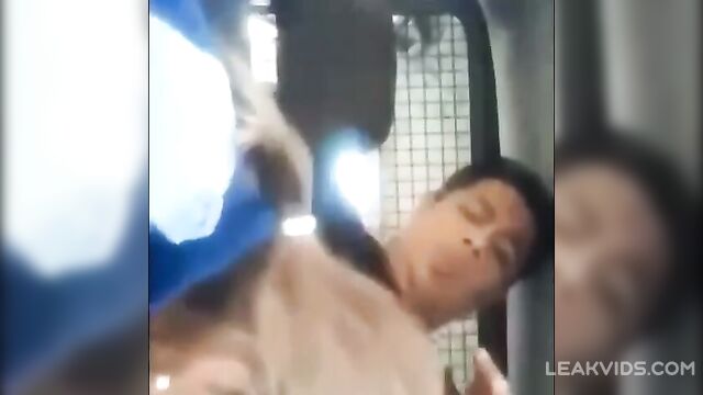 Two Horny Cops Suck and Fuck in a Police Car