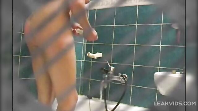 Son Spying On His Cute Mom In The Bathroom - 2 image