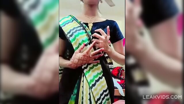 Pretty Paki Sister In Saree Shows Off Her Perfect Boobs And Pussy To Her Brother - 1 image