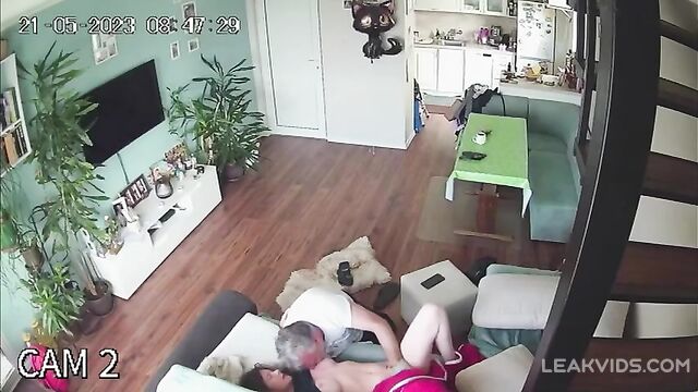 Perv Daddy's Forbidden Fuck Session with Slutty Daughter Caught & Exposed by IP Cam - 1 image